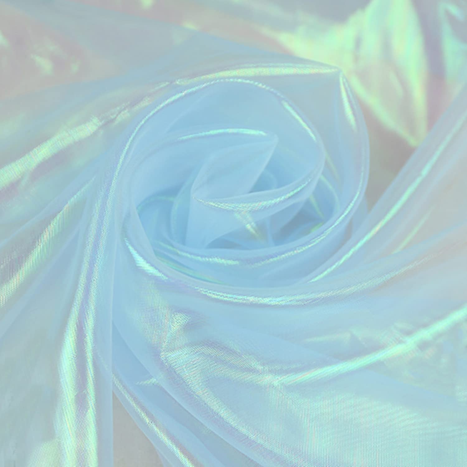 

moonfarm Aurora Organza 11 Colors 5m x Perfect for Solid Colors Fabric, Available, 150cm, Crafts, Transparent, (Light Blue)