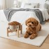 Wooden Stand Stainless Steel Dog Bowl Tilt-proof Rust-proof Cat Food Bowl Elevated Double Layer Pet Feeding Bowl Pet Supplies