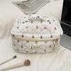 New Cartoon Ladies Travel Cosmetic Bag Retro Floral Makeup Case Cute Girls Storage Bag