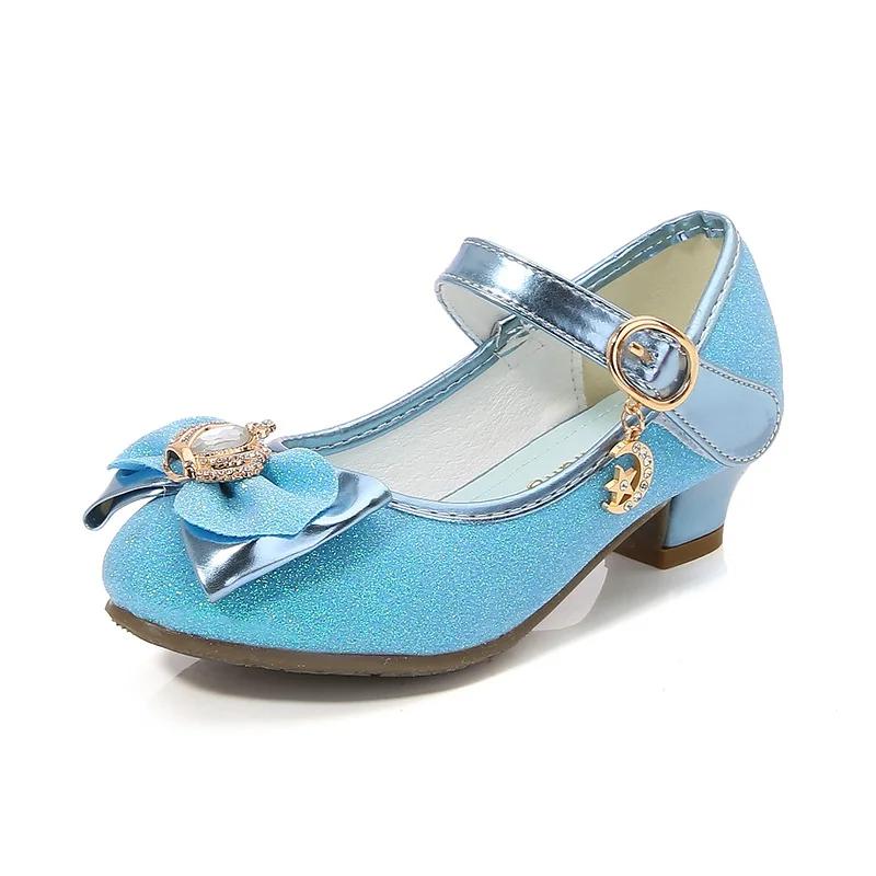 Zapatos de Cuero para Niños Dulces Zapatos de Princesa con Lazo para Niñas Elegantes Casuales Tacones Altos para Niños para Fiesta de Boda Moda Versátil