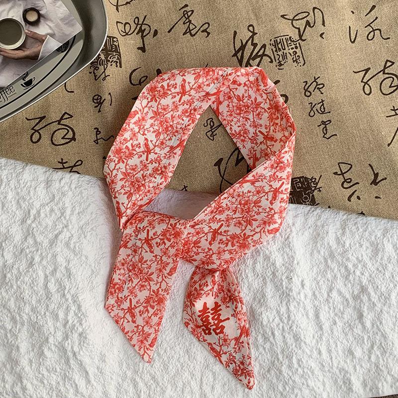 Silk Scarf, Long Strip, High-end Sense, Summer New Thin and Narrow Tied Hair, Tied Bag, Headband, Neck, Small Scarf, Decorative Belt.