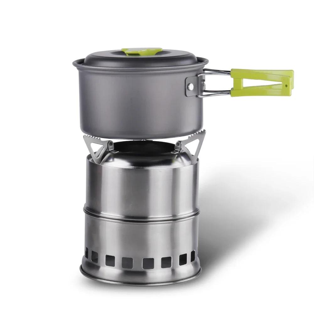 Portable Outdoor Wood Gas Wood-burning Stove Folding Firewood Stove Camping Gasification Furnace Windproof