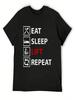 Eat Sleep Lift Repeat T-Shirt Funny Meme T-Shirts Tees Graphic Tee Shirt Summer Tops Unisex Clothings