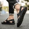 Men Sandals Handmade Leather Closed Toe Outdoor Roman Summer Walking Hiking Sandals Beach Shoes Plus Size
