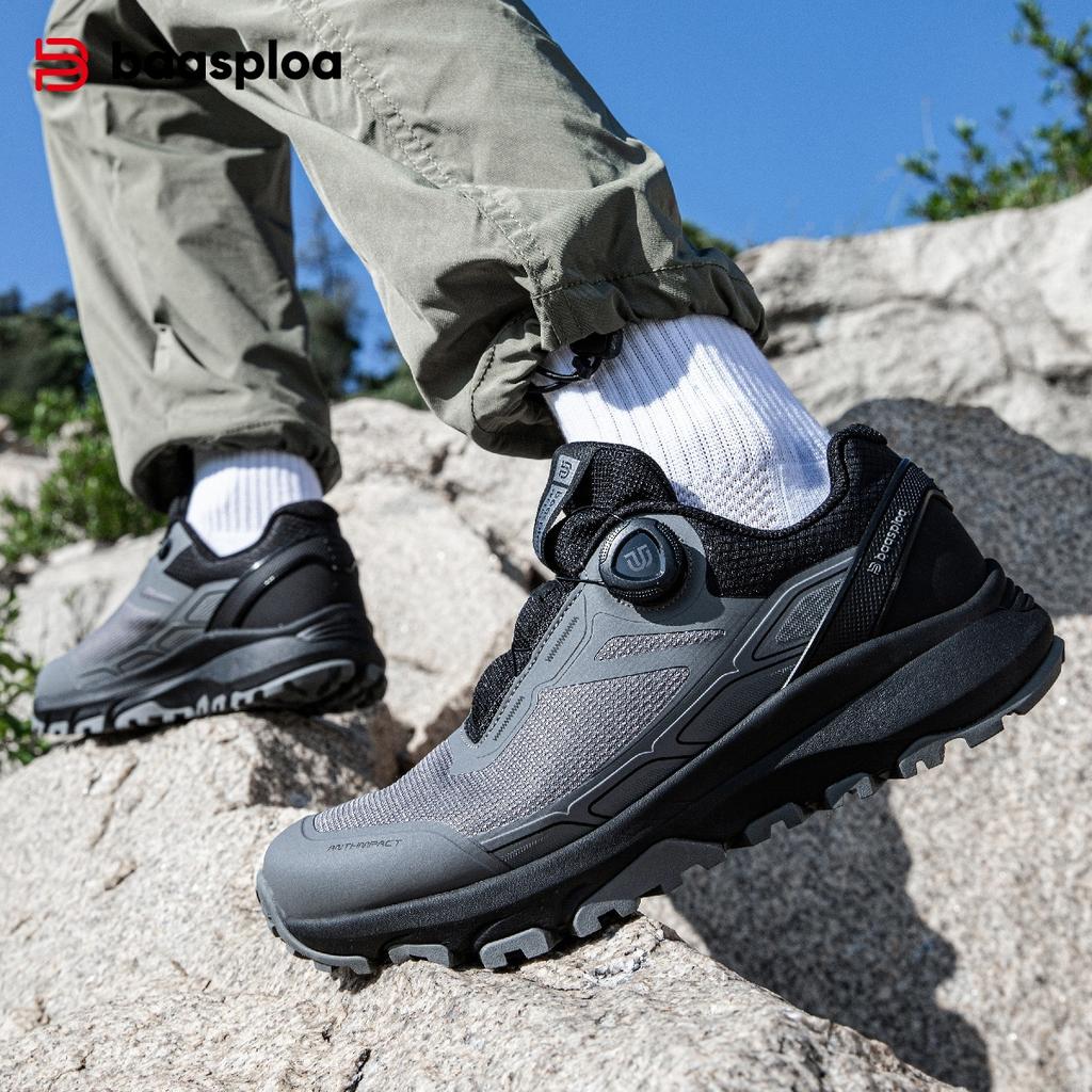 BAASPLOA Ghete de drumeție pentru bărbați, pantofi de drumeție pentru bărbați, cataramă rotativă, ușori, antiderapanți, marcă de exterior pentru bărbați, pantofi pentru bărbați, iarnă, îmbunătățire, îngroșați