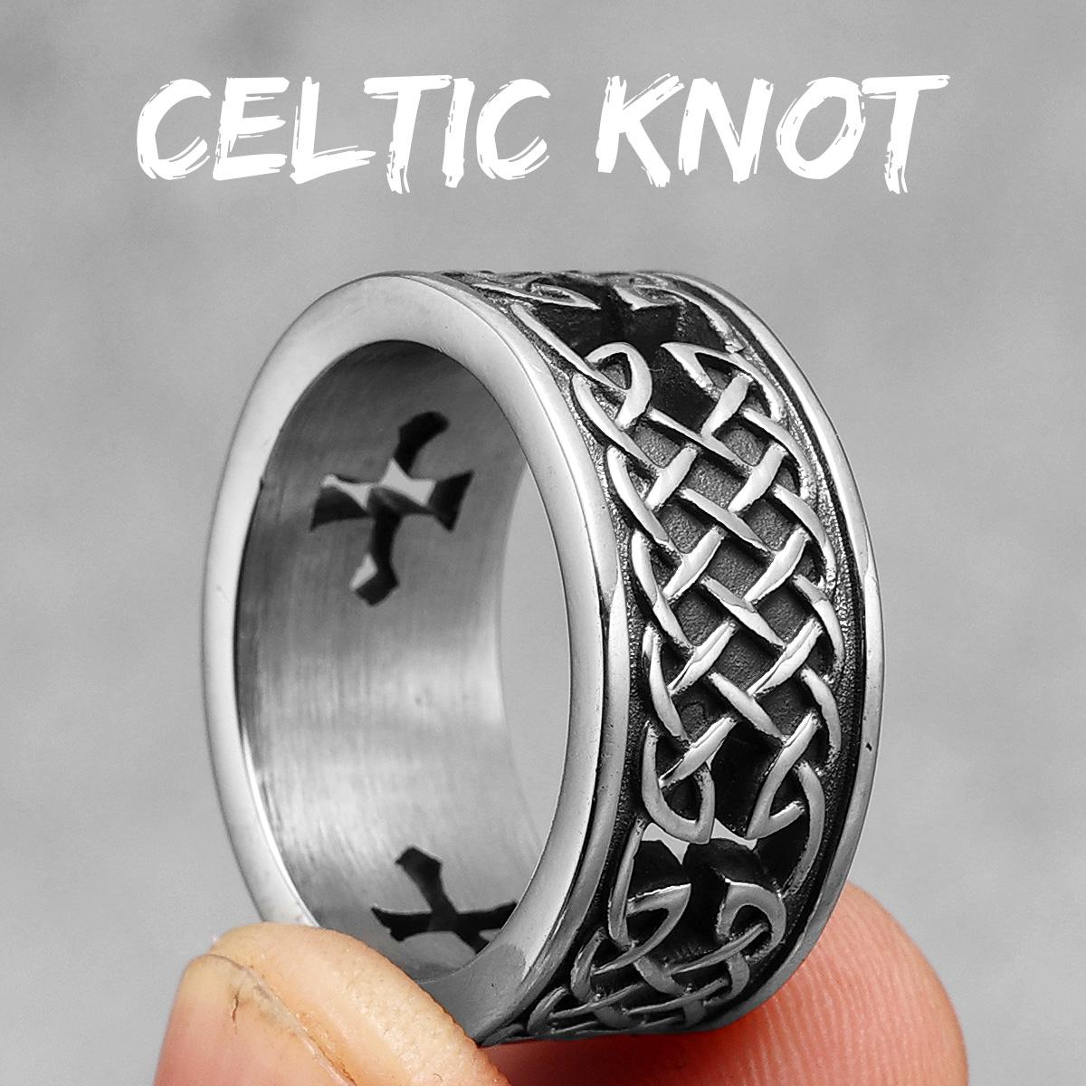 

Viking Celtic Knot Cross Stainless Steel Womens Mens Rings Punk Vintage For Boyfriend Biker Jewelry Creativity Gift Wholesale 13