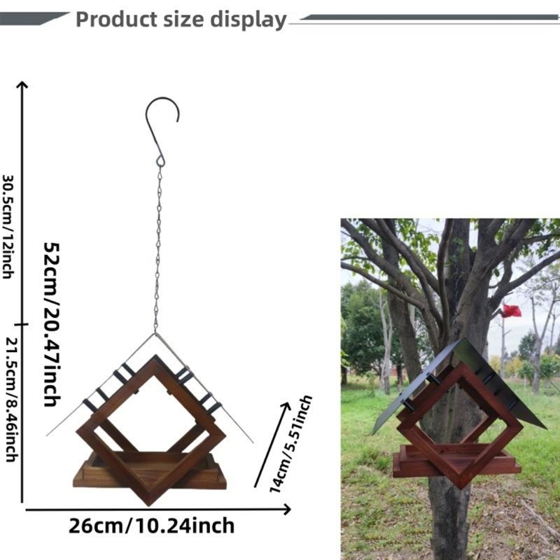 Bucolic Outdoor Bird Feeder With Open Design To Attract Multiple Species Natural Wood And Metal Yard Ornaments