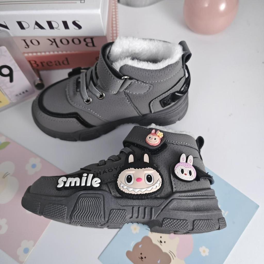 Children's Casual Fleece Soft-soled Boots, Winter Boys' Sports Shoes, Girls' Cotton Shoes