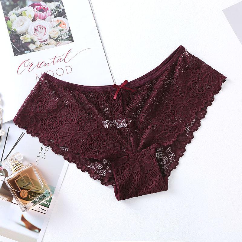 Sexy Lace Transparent Underwear for Women Low Waist Seamless Panties Hollow Out Plus Size Women's Underwear