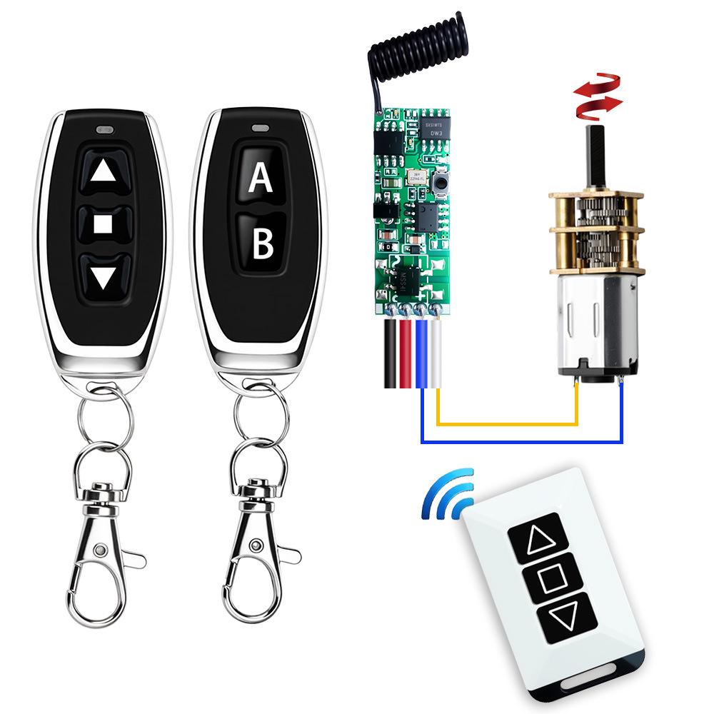 DC Motor Forward/Reverse Remote Control Switch 3.7V-24V with 433MHz Transmitter & Receiver