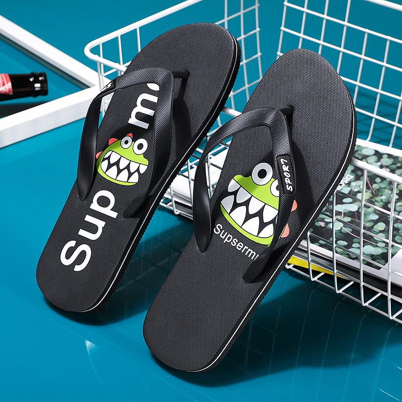 

2025 crocodile slippers men wear personalized beach shoes cool slippers men s summer new trend Internet celebrity flip-flops 45 чорний