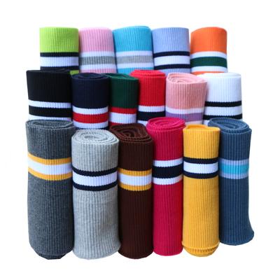 Tessuto a coste a righe di cotone 15x80cm Polsini elasticizzati Scollatura Orlo Cappotto Autunno Inverno Baseball Abbigliamento Scolastico Accessori