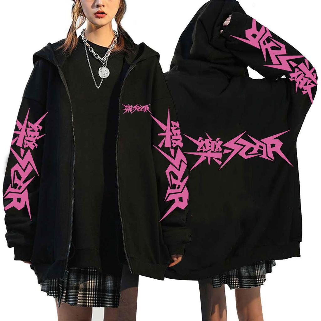 Women's Casual Fashion Printed Long Sleeve Zipper Hooded Sweatshirt