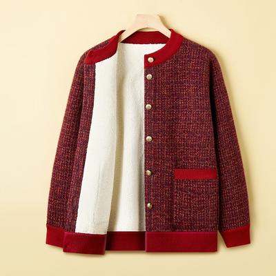 Short Style, Fashionable, Middle-aged and Elderly Women's Mother's Clothes, New Winter Tops, Plus Velvet, Thickened Mother's Autumn and Winter Jacket
