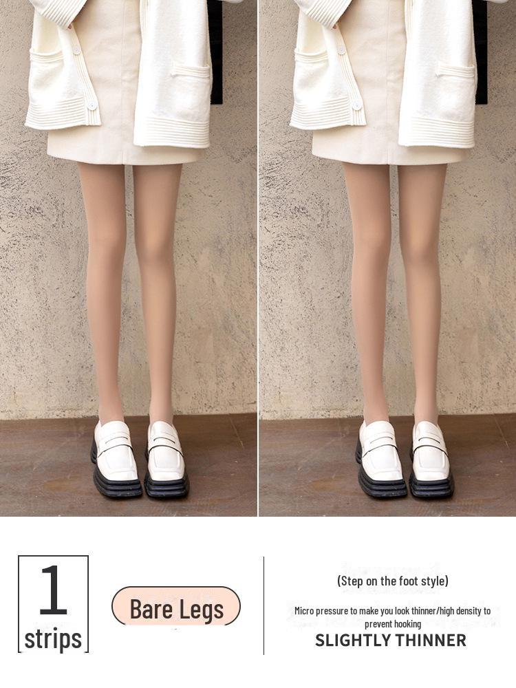 Thickened Nude-Effect Velvet Pantyhose for Autumn/Winter – Warm Bare-Legs Look In Flesh Tone.