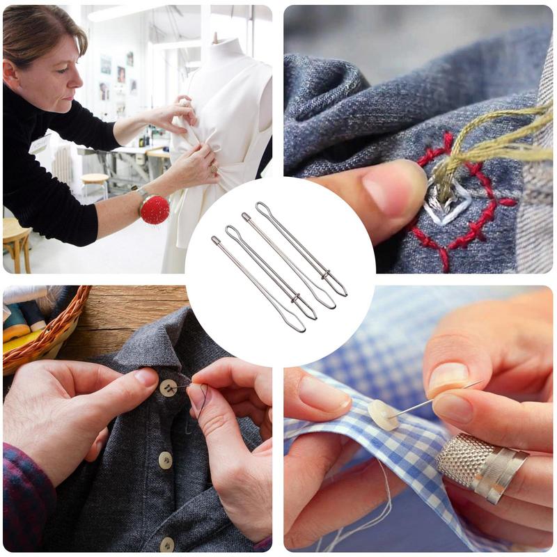 Drawstring Threader Tool Set 8X Stainless Steel Sewing Cord Threader Clips Easy Rope Threader Clips Sewing Accessories