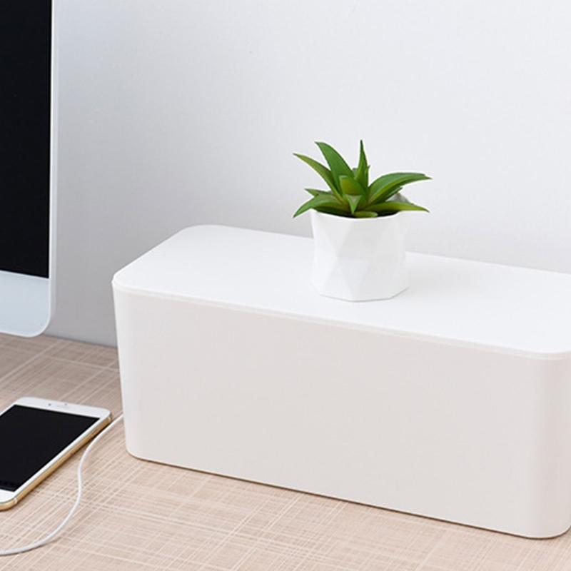 Elegant Cord Management Container Large Capacity Socket Organizer Power Strips Cables Storage Solution for Home Desk
