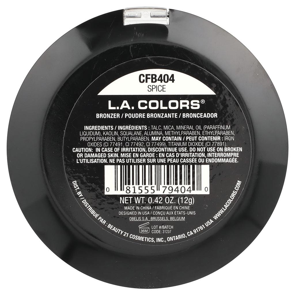 L.A. Colors, Bronzer, CFB404 Spice, 12g (0.42oz)