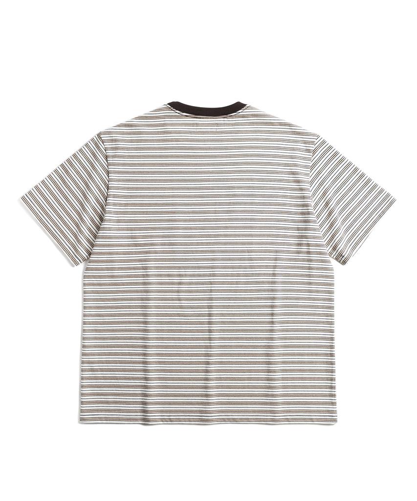 Waildeubeuligseu W25 Striped Pocket Tee (Brown)