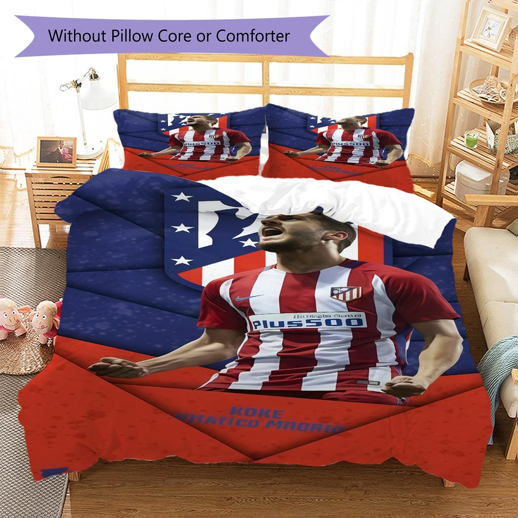 Juego de Edredón Ropa de Cama Atleti Funda de Edredón Funda de Almohada Decoración del Hogar Regalo de Cumpleaños (1 * funda nórdica + 2 * fundas de almohada, sin núcleo)