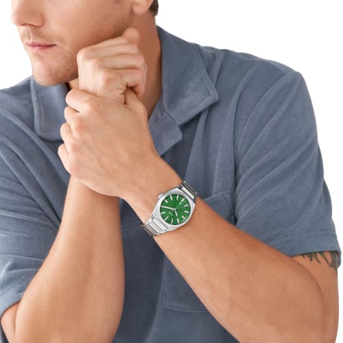 EVERETT Three-Hand Date Stainless Steel Watch