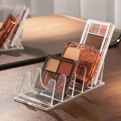Organizador de Paleta de Maquiagem Acrílico Sombra Transparente Bancada de Banheiro Armários de Toucador Porta Cosméticos Prateleira de Armazenamento Multifuncional