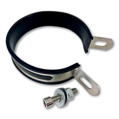 JYFACTORY Evrensel Susturucu Bandı Susturucu Braketi Özel Paslanmaz 89mm Motosikletler için, Çelik, Gümüş,
