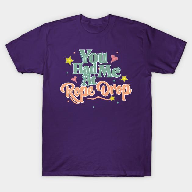 

Men Black Print T-shirt You Had Me At Rope Drop No-Cut Transfer Paper Print Cotton Tshirt 3XL