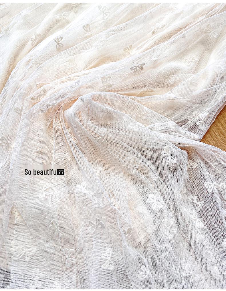 Clearance: Women's High-Waisted A-Line Mid-Length Gauze Skirt with Double-Layer Mesh