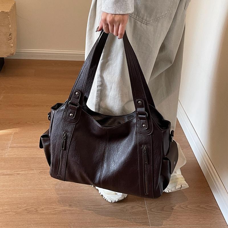 Bag Women's Tote Bag Large Capacity Autumn and Winter Crossbody Retro Versatile Shoulder Handbag Premium Large Bag