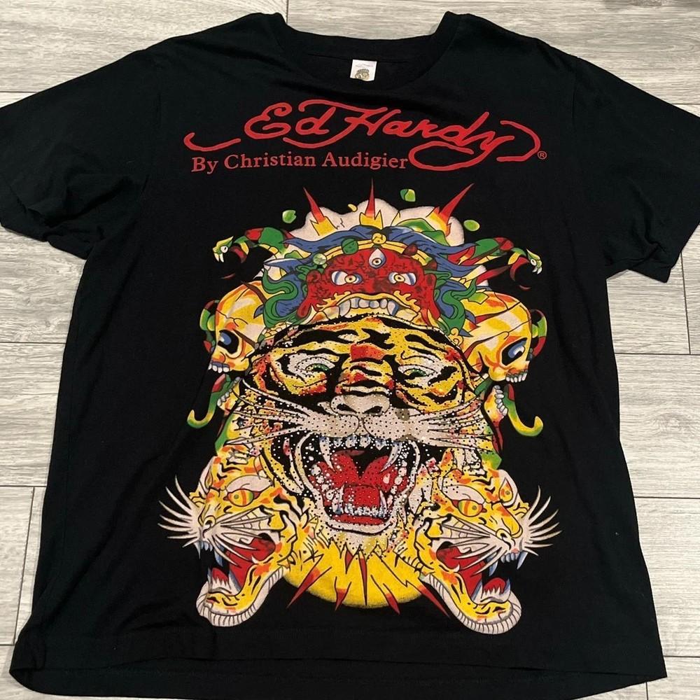 

Ed Hardy от Christian Audigier Тигр Унисекс Хлопковая футболка Небеса Переиздание S