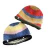 Traveling Bucket Hat Crochet Striped Plush Fisherman Hat for Y2K Girls Shopping