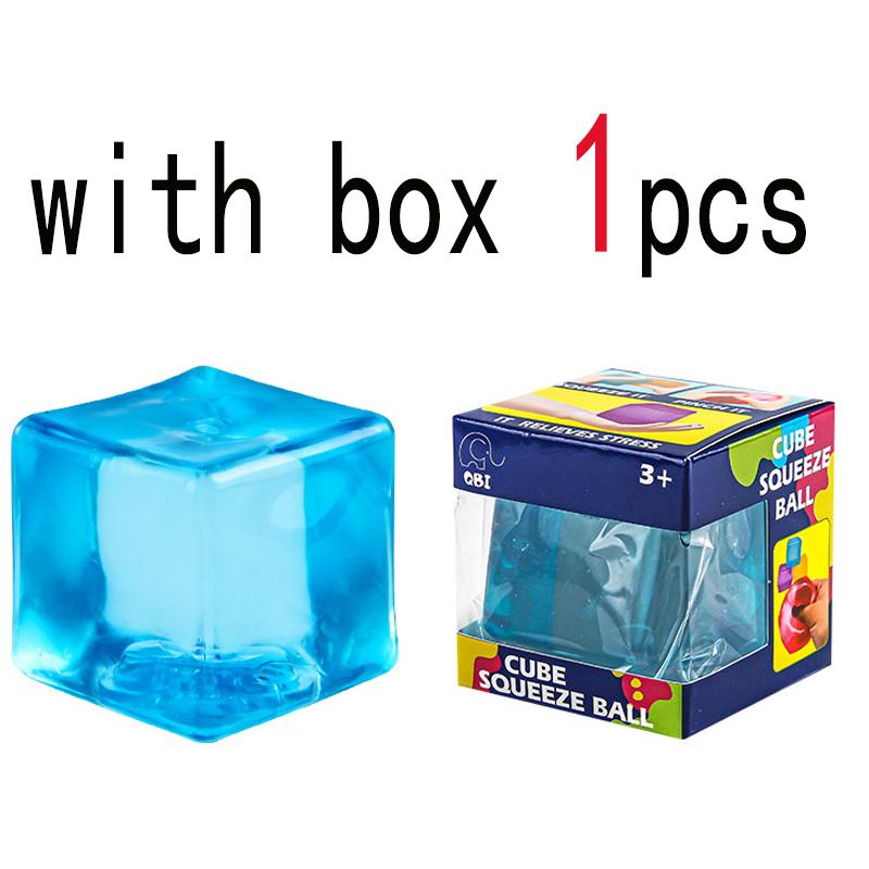 New Squishy Ice Cube Fidget Toy Square Shape Squishy Stress Ball Squeeze Toys Stress Relief Sensory Toy For Kids Adults Gift