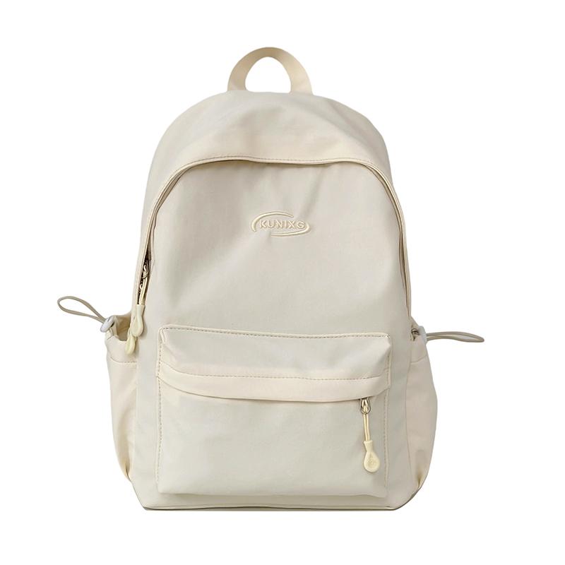 

Рюкзак из нейлона большой вместимости в стиле колледжа, несколько отделений, подходит для старшей школы, поездок на работу и путешествий, дорожный рюкзак белый