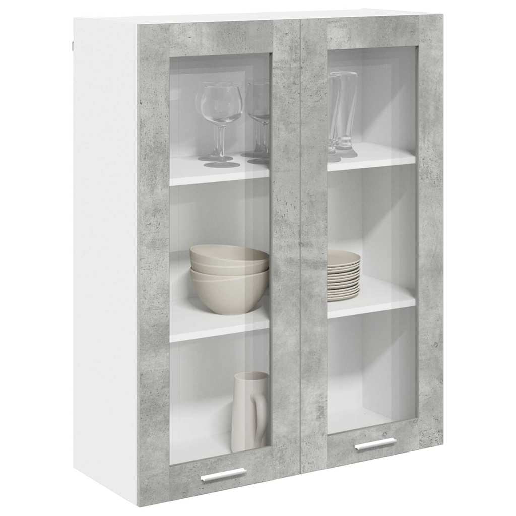 Hanging Cabinet with Door Concrete Grey 80 x 31 x 100 cm Engineered Wood