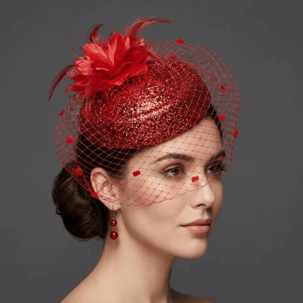 Wave Point Felt Fascinator Hat Solid Color Wedding Veil Hat Temperament Hair Clip Hat  Girl