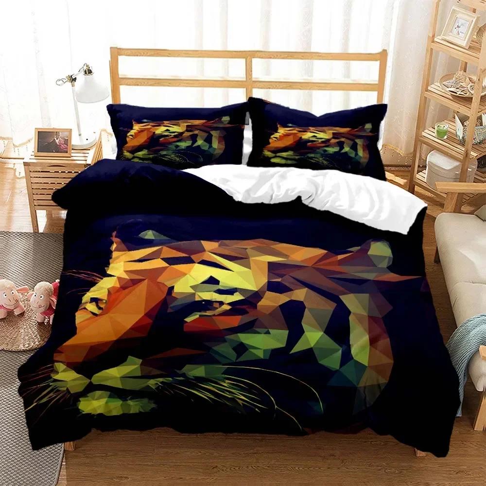 Tiger pattern Digital Print Comfortable Duvet Quilt Cover Pillowcase Bedding Set Children Bedroom Decoration Home Textile
