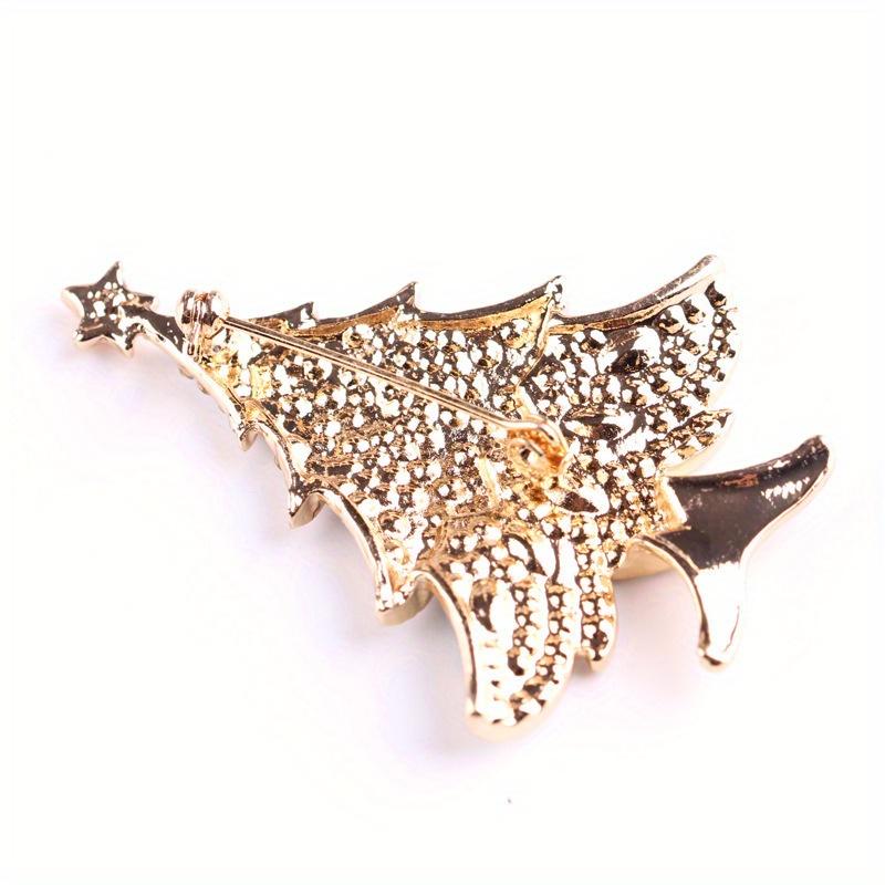 Christmas Fashion Christmas Tree Pin Vintage Christmas Brooch Rhinestone Brooch, Holiday Birthday Party Gift, Dress Accessory Pin