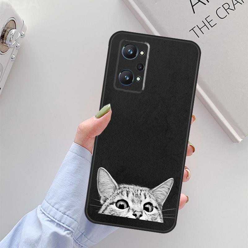 Space Happy Cats For Realme 11 10 12 13 14 Pro Plus GT 5 6 6T GT7 Pro C67 C61 C53 C51 C21Y C25S C55 C75 Case