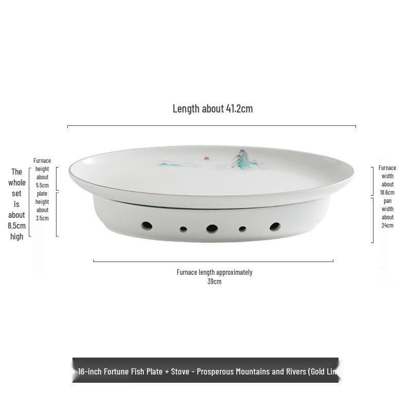 Nordic Ceramic Warming Fish Plate Set