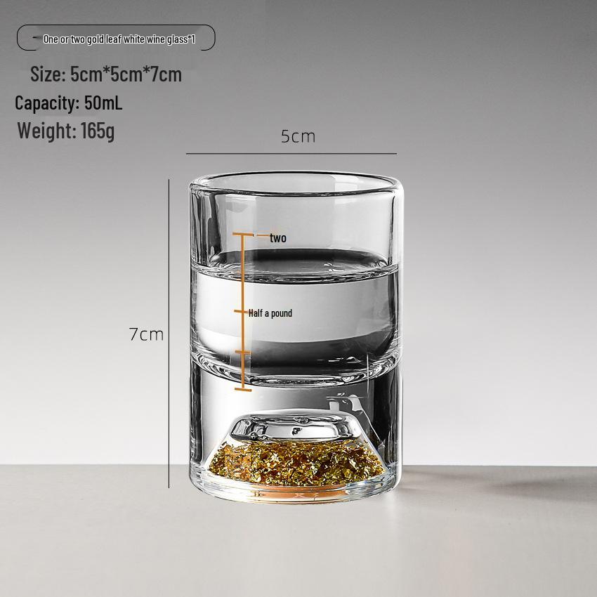 Gold Leaf Crystal Shot Glass - Diamond Surface Liquor Cup & Decanter.