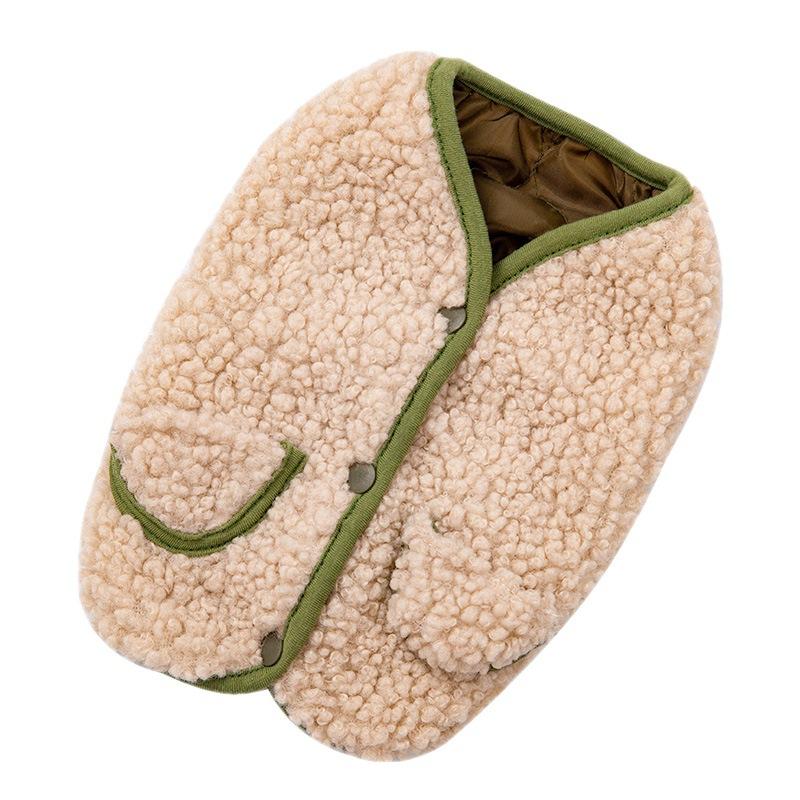 Pet Autumn Lamb Fleece Coat Cute Pocket Vest Dog Warmth Vest Lamb Fleece Coat Pet Jacket Puppy Clothes Christmas Clothes