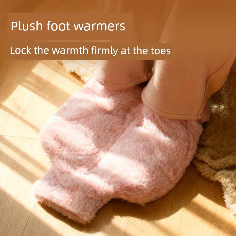Plush Rubber Foot Warmer for Winter, Household Water-Filled Old-Fashioned Hot Water Bag, Binge-Watching Essential, Detachable and Washable Foot