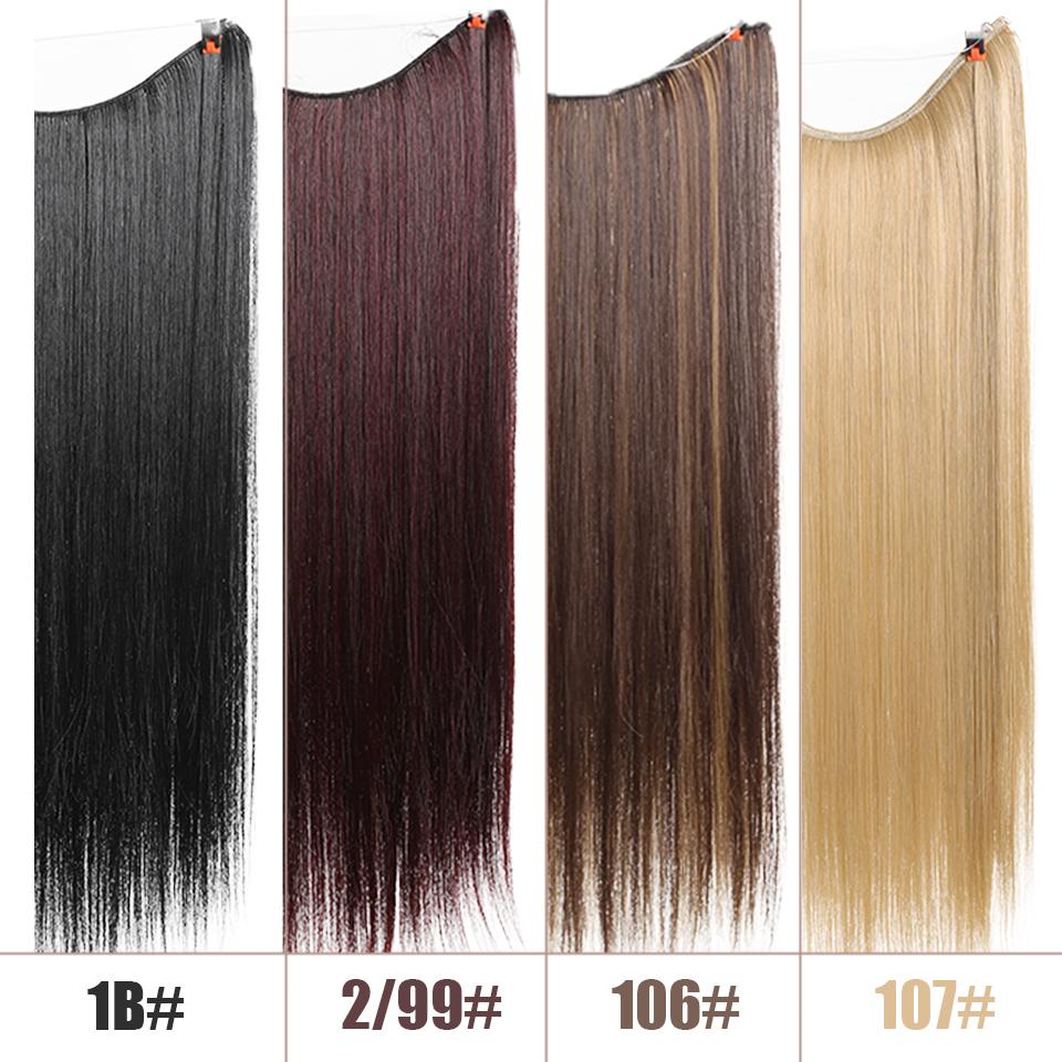 One-piece Straight Hair Extension Synthetic Wig Female Elastic Fishing Line Style Natural Seamless Smooth Hair Extension Wig