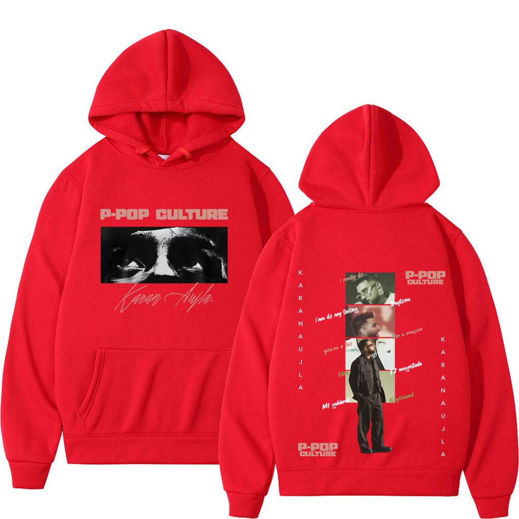 Rapper Karan Aujla P-POP Kultur Tour 2026 Grafik Hoodie Herren Damen Vintage Pullover Langarm Mode Sweatshirts Streetwear