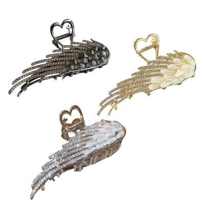 Elegante Haarklammer mit Strasssteinen in Flügelform für Damen und Mädchen, Mode-Haarstyling-Accessoire für den täglichen Gebrauch