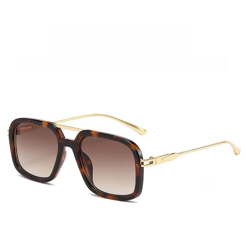 Retro Double Beam Square Glasses Men Outdoor Uv400 Sunblock For Driving And Sports