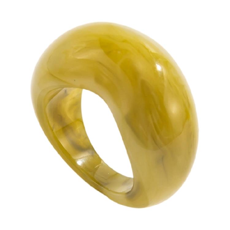 Artistic Curved V Shape Statement Ring Lightweight Resin Construction Graduated Color Unisex Jewelry Accessory