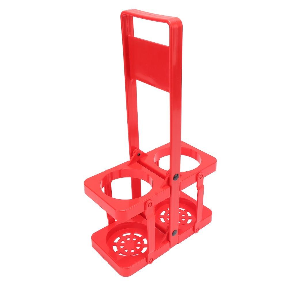 Foldable Design Beer Bottle Carrier Plastic Thickened Handle Beverage Display Basket 2 Holes Holder Bottle Carrier Rack красный