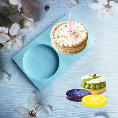 Backform Hitzebeständig Leicht Entformbar Lebensmittelqualität Gebäckwerkzeug Silikagel 2 Mulden Runder Rand Kuchenform für Konditorei